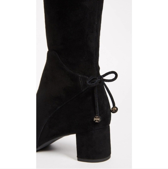 Tory Burch Laila Black Suede Otk Over The Knee Boots - Picture 3 of 14